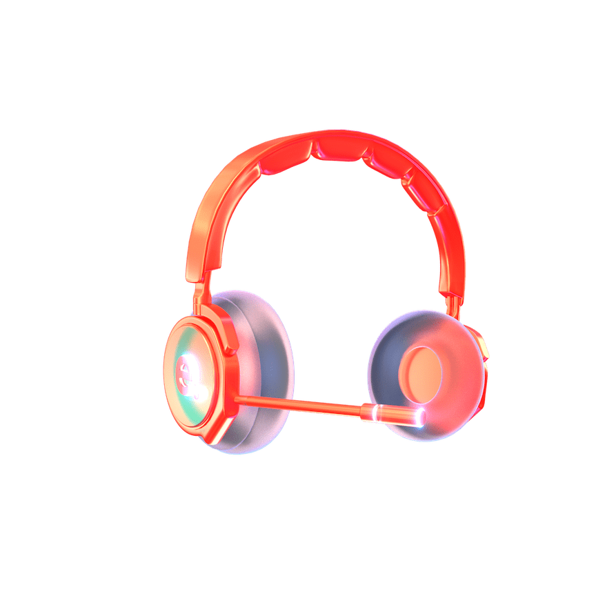 Red transparent headphones icon